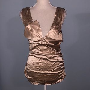 Bebe silk sleeveless bow tank top blouse